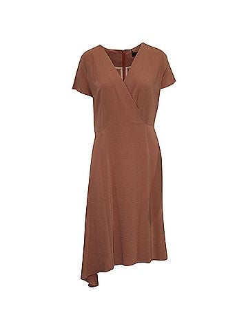 Joseph Joseph  V-Neck Midi Dress in Dark Pink Acetate (view 1)