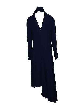 MARNI Marni Pussy Bow Asymmetric Dress in Blue Viscose (view 2)