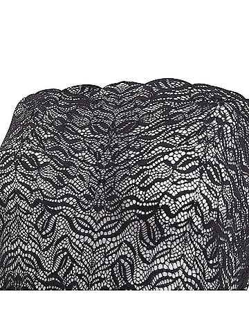 Beaufille BEAUFILLE Anise black sheer stretch nylon lace knit strapless long dress M (view 2)