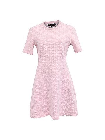 Maje Maje Jacquard-Knit Mini Dress in Pink Polyamide (view 1)