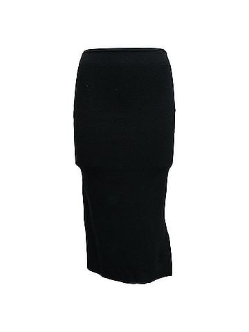 Joseph Joseph Knitted Midi Fitted Skirt with Slit in Black Polyester  (view 1)