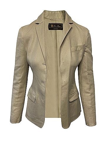 Loro Piana Loro Piana Single Breasted Blazer in Beige Cashmere (view 1)