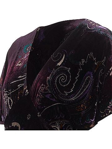 Ralph Lauren RALPH LAUREN Black Label Vintage dark purple velvet paisley floral dress US8 L (view 2)