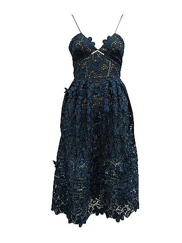 Self-Portrait Blue Lace Cocktail Dress (view 1)