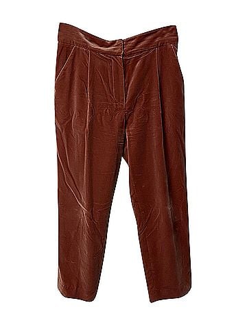 Brunello Cucinelli Brunello Cucinelli Cropped Straight Leg Trousers in Pink Velvet (view 1)