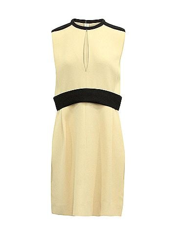Chloé Chloe Two-Tone Sleeveless Keyhole Dress in Beige Viscose (view 1)