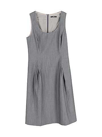 HUGO BOSS Hugo Boss Sleeveless Shift Dress in Grey Wool (view 1)