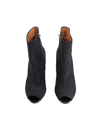 Fratelli Rossetti Fratelli Rossetti Metallic Open Toe Pointed Boots in Black Leather (view 2)