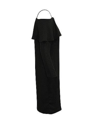 Iris & Ink Iris & Ink Off The Shoulder Midi Dress in Black Polyester  (view 2)
