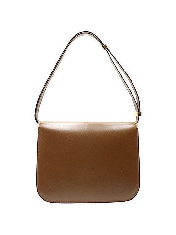 Céline Celine Medium Box Bag in Brown Calfskin Leather (view 2)