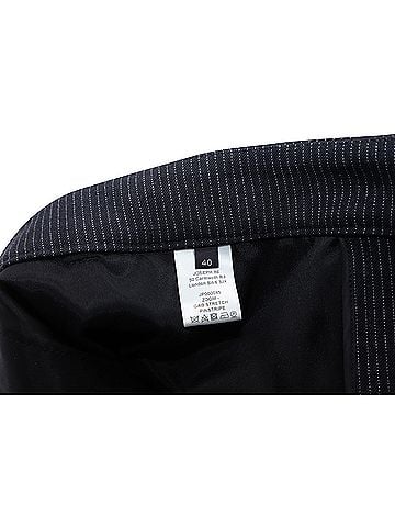 Joseph Joseph Gab Stretch Pinstripe Trousers in Black Viscose (view 2)