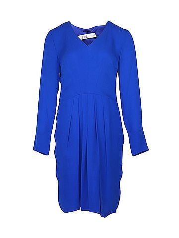 Theory Theory Jaya V-Neck Dress in Blue Silk (view 1)