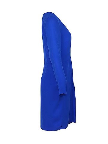 Theory Theory Jaya V-Neck Dress in Blue Silk (view 2)