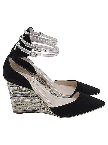Sophia Webster  Sophia Webster Lexi Beaded Wedge Pumps in Black Suede (view 1)