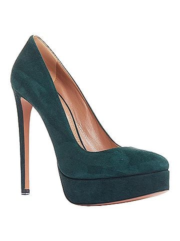 Alaïa Alaia forest green suede almond toe platform pumps EU37.5 (view 2)