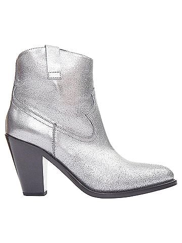 Saint Laurent Saint Laurent metallic silver blue leather western cowboy ankle boot EU37.5 (view 1)