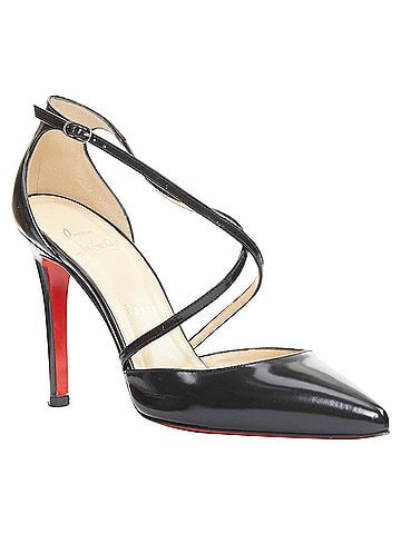 Christian Louboutin Christian Louboutin Crosspiga 100 Jazz Calf black criss cross point pumps EU37.5 (view 1)