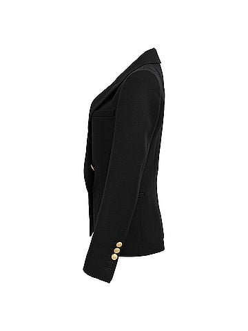 Balmain Pierre Balmain Double-Breasted Blazer in Black Wool (view 2)