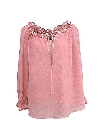 Marc Jacobs Marc Jacobs Ruffle Blouse in Pink Silk (view 1)