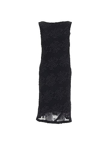 Jil Sander JIL SANDER black floral cloque applique sheer overlay bias dress FR38 M (view 1)