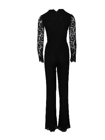 Diane von Furstenberg Diane Von Furstenberg Kyara Tux Lace Jumpsuit in Black Cotton (view 2)