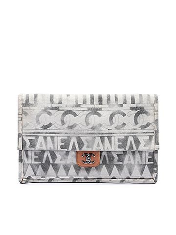 Chanel Paris Greece Canvas Iliad Greek Clutch (view 1)