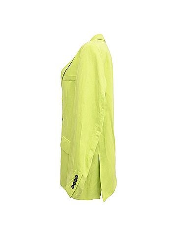MSGM  MSGM Single-Breasted Blazer with Pockets in Lime Green Linen (view 2)