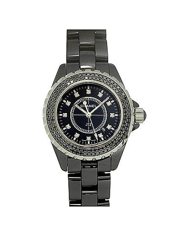 Chanel Chanel J12 33mm H2082 Women's Watch, Black Diamond Bezel, Date Display, Ceramic Quartz Watch (view 1)