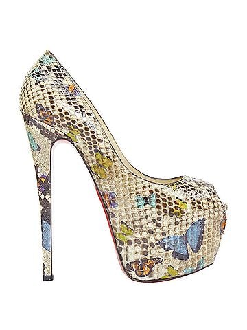 Christian Louboutin Christian Louboutin Highness butterfly leather platform peep heels (view 2)