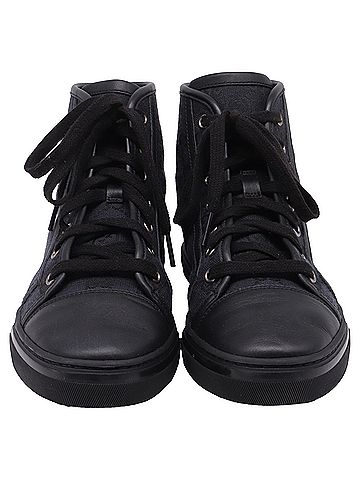 Gucci Gucci GG Monogram High-Top Sneakers in Black Canvas (view 2)