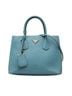 Prada 100% Leather Blue Medium Saffiano Cuir Double Satchel One size - photo 1