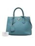 Prada 100% Leather Blue Medium Saffiano Cuir Double Satchel One size - photo 8