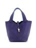 Hermès 100% Leather Blue Eclat Picotin Lock Bag Clemence MM One size - photo 1