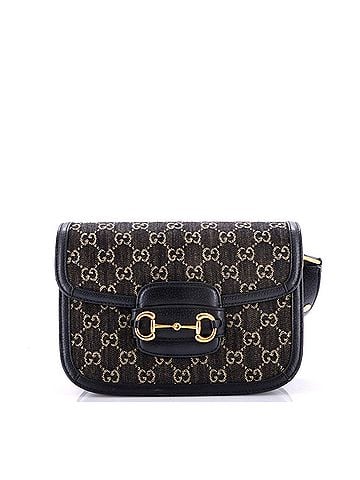 Gucci Horsebit 1955 Shoulder Bag GG Denim Small (view 1)