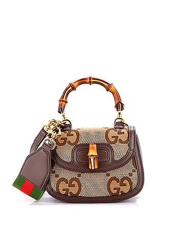 Gucci Bamboo 1947 Top Handle Bag Jumbo GG Canvas Mini (view 1)