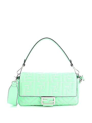 Fendi Baguette NM Bag Zucca Stitched Embossed Leather Medium (view 1)