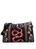 Gucci 100% Canvas Plain Black Needlepoint Web Weekender Bag Embroidered Canvas Large One size - photo 1