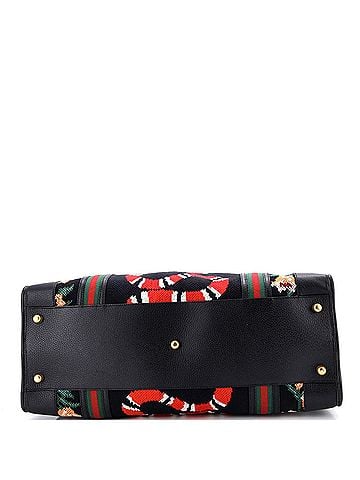 Gucci Needlepoint Web Weekender Bag Embroidered Canvas Large (view 2)
