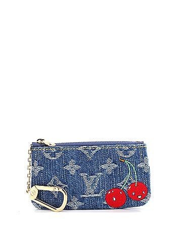 Louis Vuitton x Takashi Murakami Key Pouch Limited Edition Monogram Cerises Denim (view 1)