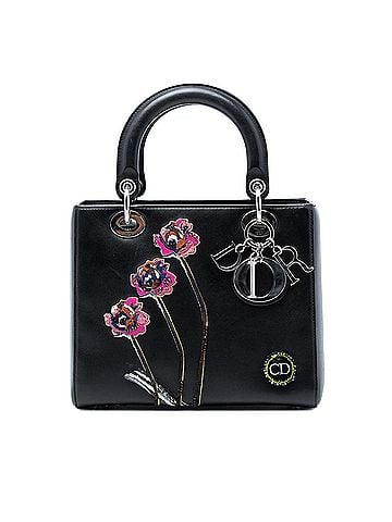 Dior Medium Calfskin Embroidered Flower Lady Dior (view 1)