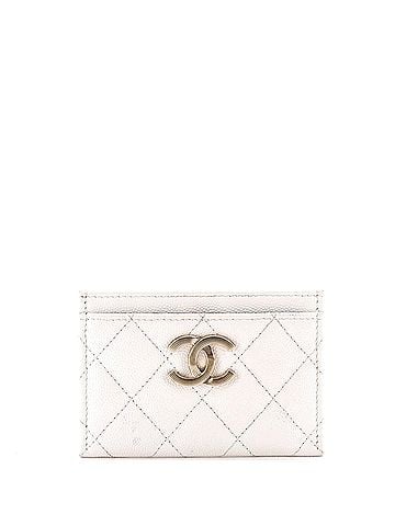 Chanel Textured CC Card Holder Quilted Caviar (view 1)