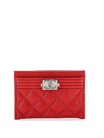 Chanel Boy Card Holder Quilted Caviar (view 1)