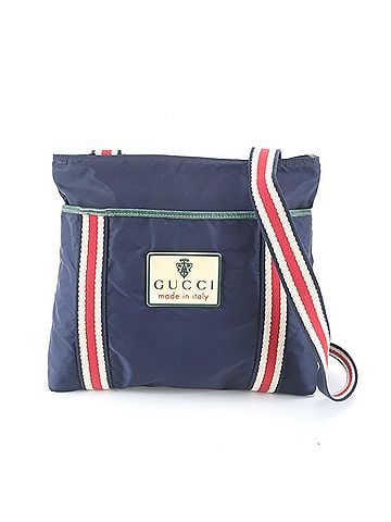 Gucci Gucci Crest Logo 189662 Leather Nylon Shoulder Bag Messenger Navy Men's (view 1)