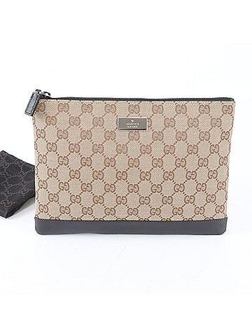 Gucci Gucci GG Canvas 014 1140 Leather Second Bag Clutch Handbag Pouch Brown Men's (view 1)