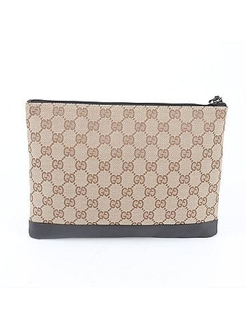 Gucci Gucci GG Canvas 014 1140 Leather Second Bag Clutch Handbag Pouch Brown Men's (view 2)