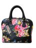 Brahmin 100% Leather Floral Black Multi Color Leather Satchel One size - photo 2