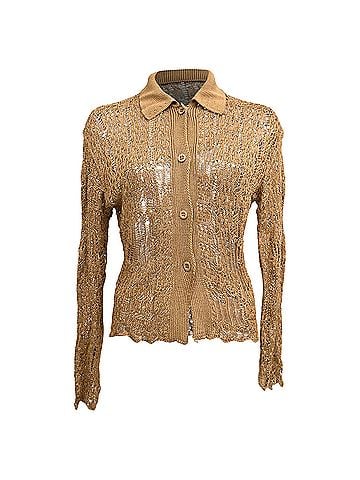 Acne Acne Studios Semi-Sheer Cardigan in Brown Viscose (view 1)