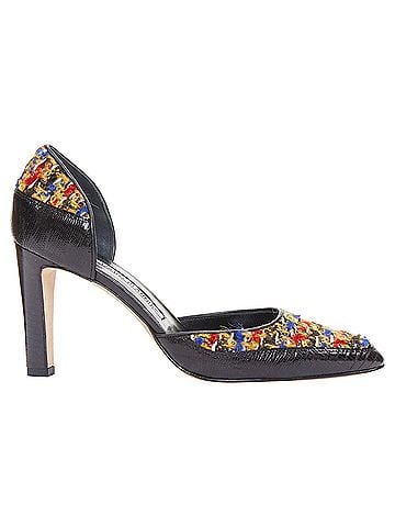 Manolo Blahnik Manolo Blahnik Kurung Dorsay tweed court pumps (view 1)