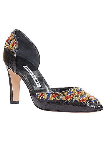 Manolo Blahnik Manolo Blahnik Kurung Dorsay tweed court pumps (view 2)