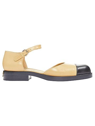 Chanel Chanel lambskin interlocking CC d'orsay flats (view 1)